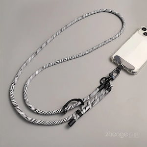 携帯電話ストラップクロスボディ伸縮調節可能な 7 ミリメートル編組ロープハンギングネックシンプルなスタイルの携帯電話ケースユニバーサル太いロープ強力な