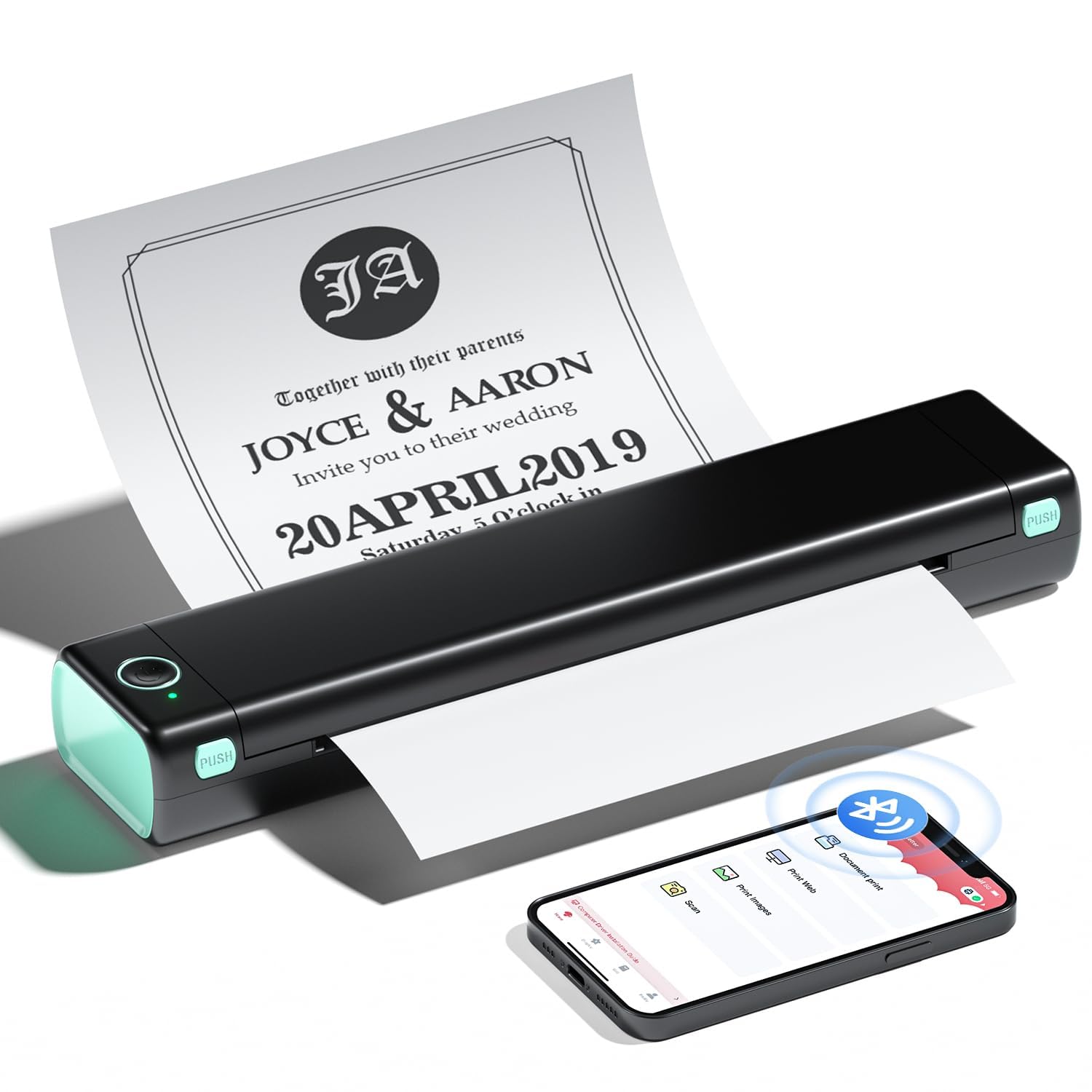 Phomemo M08F モバイルプリンター 無線サーマルプリンター Bluetoothポータブルプリンター 小型プリンター A4 熱転写プリンター スマホ対応 PC対応 210mm×297mm A4