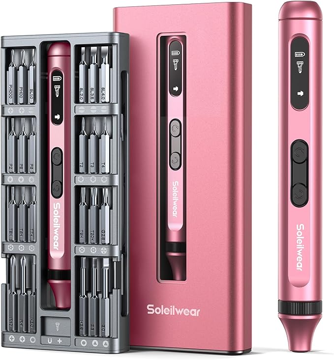 動精密ドライバーセット 52in1 電動ドライバー 小型 ペン型 電動ドライバー 充電式 48本の磁気ビット付き LEDライト 正逆転 専用ケース 家庭用 精密機器修理