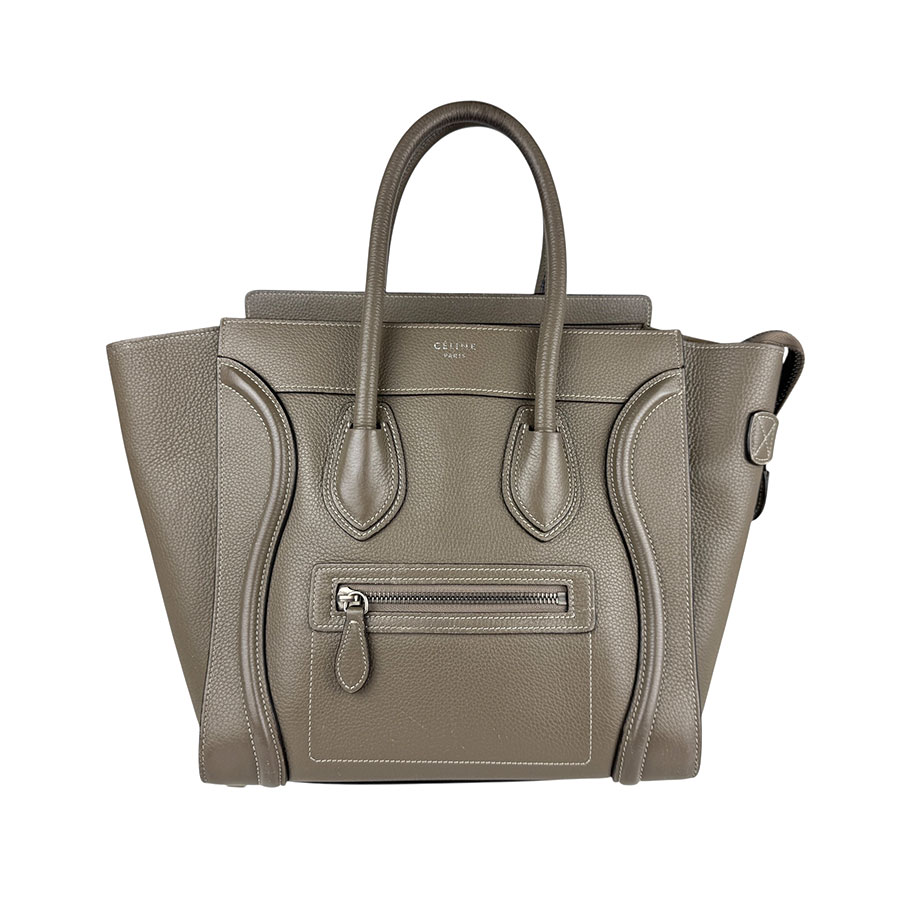 セリーヌ CELINE ハンドバッグ ラゲージ マイクロショッパー レザー グレージュ レディース z6729