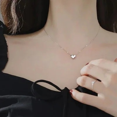 今も人気短めが可愛いチョーカーネックレス シルバー９２５ネックレス　韓流ブーム　個性あふれる　クリエイティブ　ハートネックレスqlysp85 4,745円