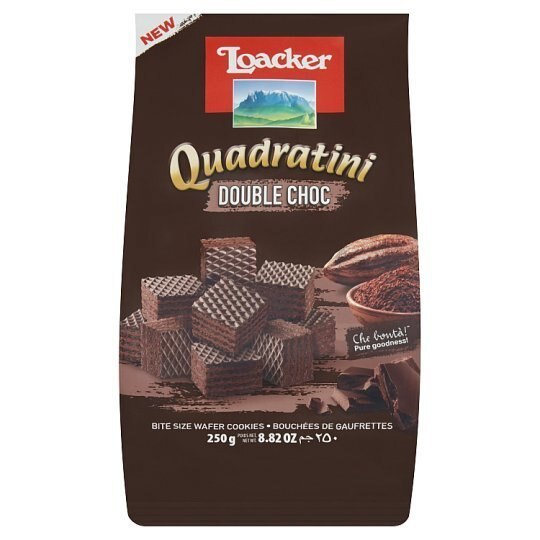 Loacker Quadratini Double Choc Bite Size Wafer Cookies 250g