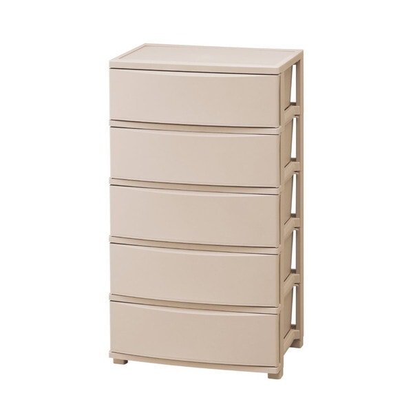 CLN-545 ピンクベージュ ワイドチェスト 5段 メーカー直送