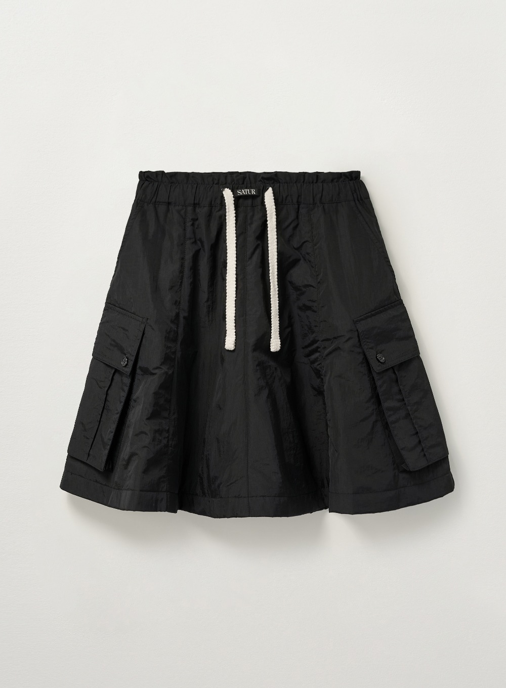 【SATUR】 (W) PADDED BALLOON CARGO SKIRT : BLACK