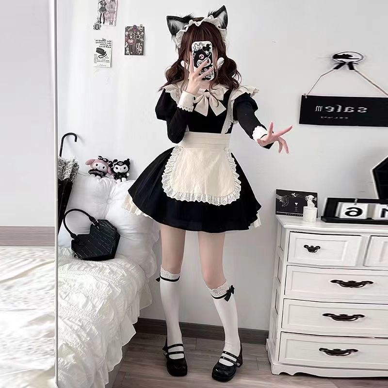 ロリータドレス ロリータ かわいい メイド コスム レース 女性