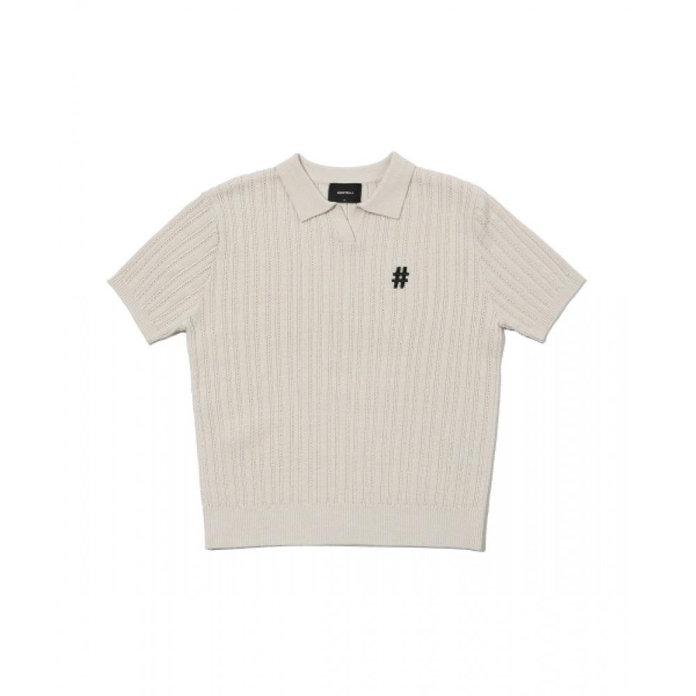 BEENTRILL 女性用半袖ケーブルカラーコンフォートフィットニット (サンド)