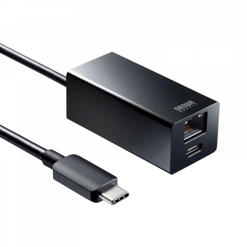 サンワサプライ　LAN変換アダプタ [USB-C オスメス LAN /USB-C /USB Power Delivery対応 /100W] 1Gbps対応　USB-3TCH32BK