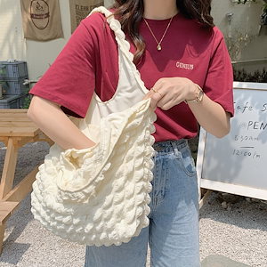 H024クラウドバブルフラワーショルダーバッグ新作ベストバッグ女子学生シンプルハンドバッグキャンバスバッグショッピングバッグ