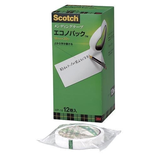 （まとめ買い）メンディングテープエコノパック 12巻入 MP-18 00019080 [x3]