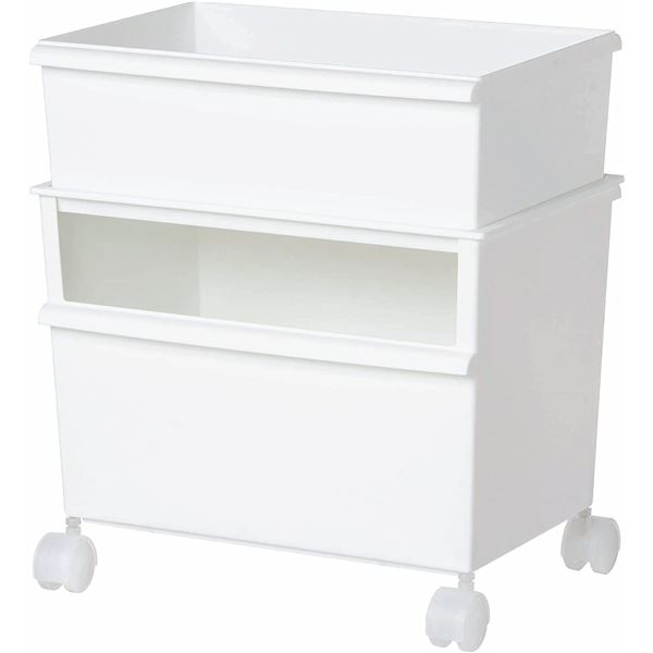 [2個セット] 吉川国工業所 ジャストイット コンテナーワイド（浅/深セット） ホワイト JTSR-02[ふた別売]