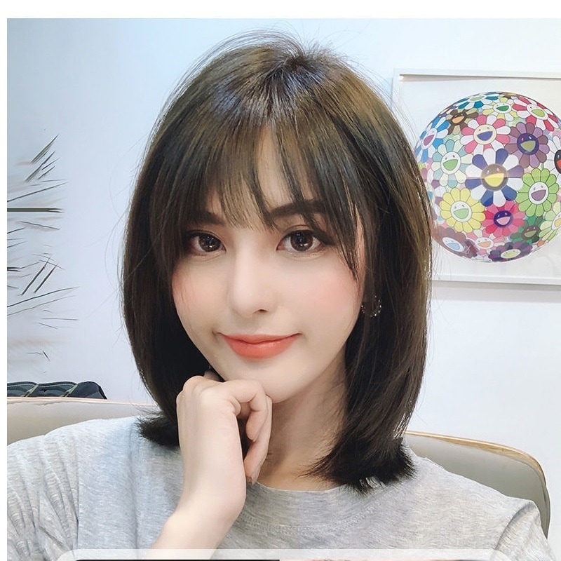 ウィッグ 女性 ロングヘア ナチュラル フルヘッドギア リアルヘア 鎖骨 ロング ストレートヘア リアルヘアウィッグ