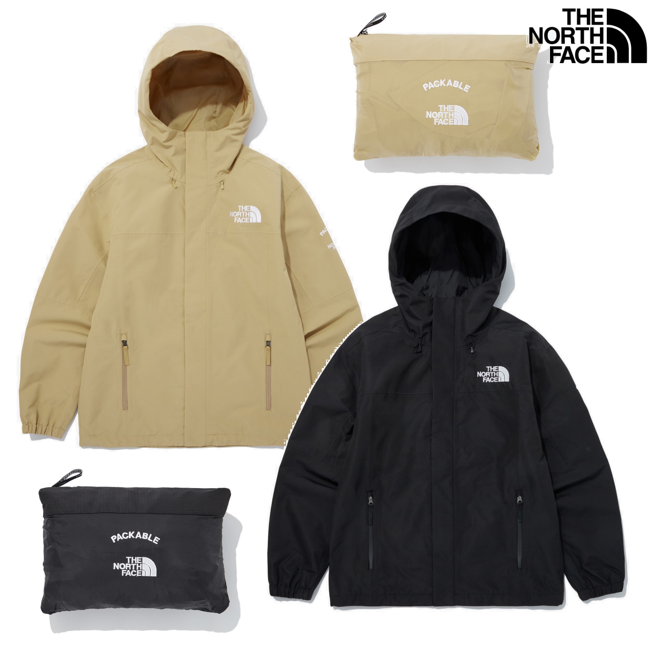 MENS TNF PACKABLE JACKET 2色 生活防水 新商品 韓国の人気 韓国ファッション 日常服 男女共用 カップルアイテム ストリートファッション 新学期 学生ファッション 肝節期