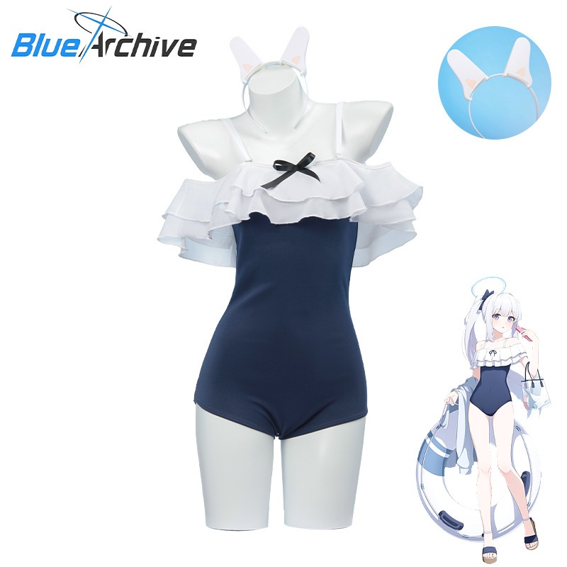 月雪ミヤココスプレ水着 ブルーアーカイブコスプレ水着 二次元ゲームアニメ衣装 フルセット