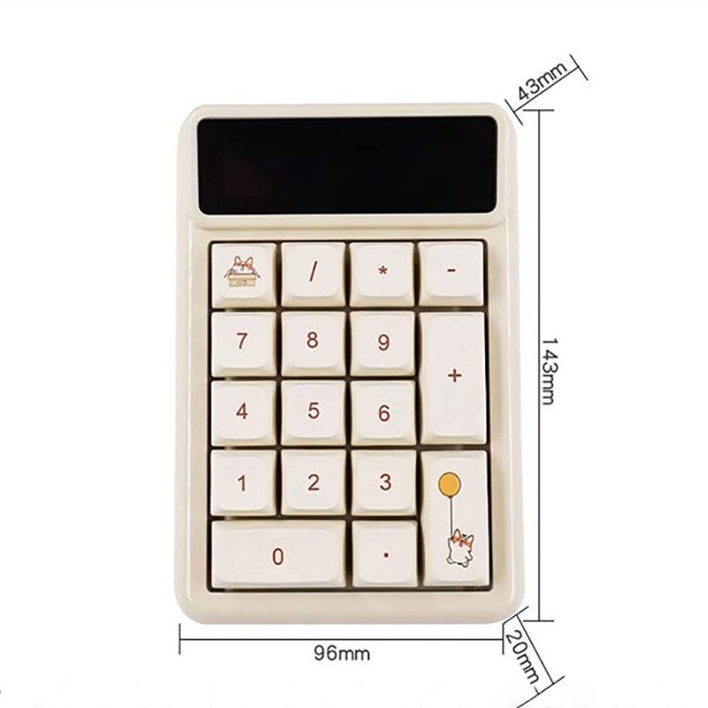 CMANY KM17 小型数字メカニカルキーボード兼用計算機：充電式・携帯性・可愛い二合一モデル・LED表示画面