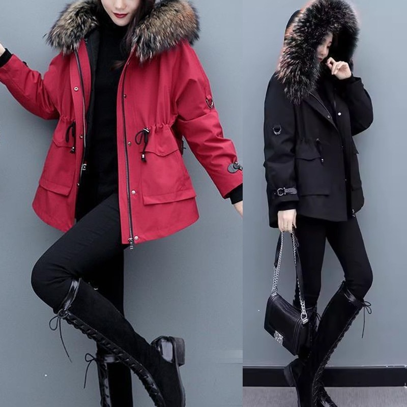 2024冬新品 取り外し可能 ファー襟 ナイロンジャケット 小柄 華やか暖かい 保温 レディース コート アウター ジャケット マウンテンパーカー メガ割