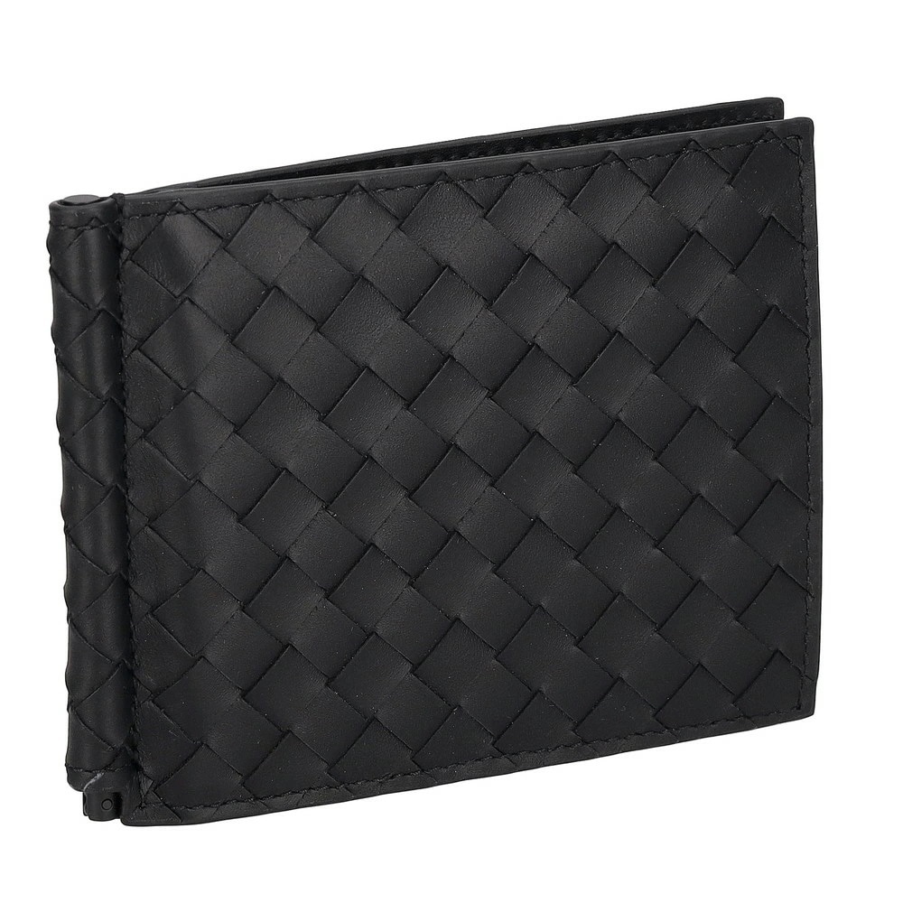 BOTTEGA VENETA 123180-V47W1-8966 INTRECCIATO ボッテガヴェネタ イントレチャート 二折財布 カーフレザー ブラック