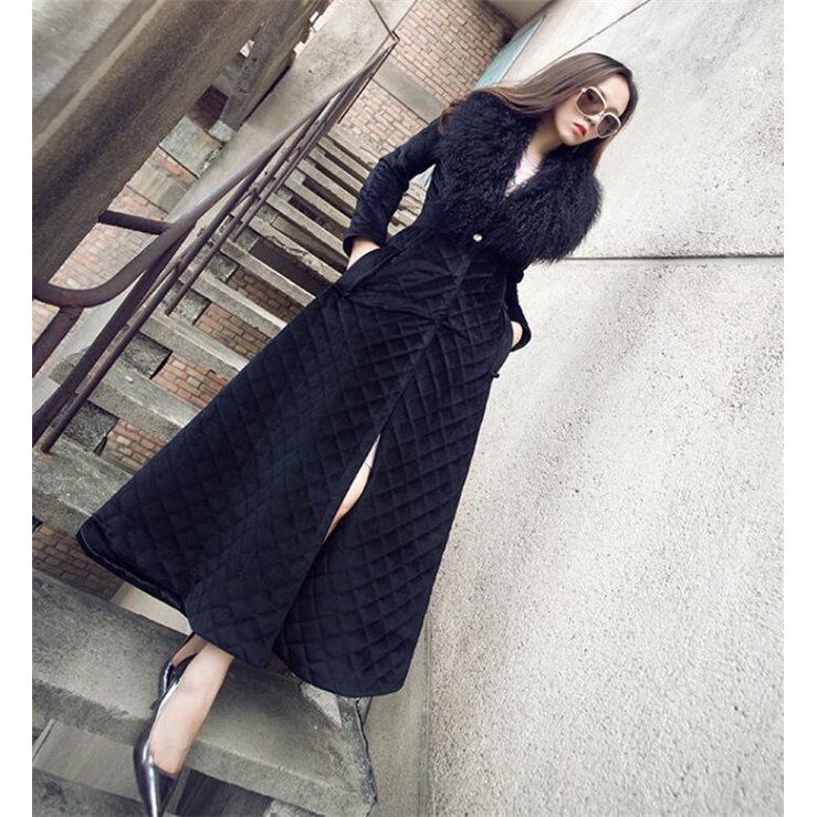 【2枚購入で100円OFF】スーパーロング レディース コート ブルゾン ファー 中綿 コート アウター 冬 防寒 ロング丈