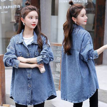ジャケット デニム レディース アウター 襟付き フード付き 取り外し 2Way ポケット 長袖 ルーズ 大きめ 羽織り ミディアム丈 かわいい カジュアル こなれ感 通勤 通学 学生 お出か 大人可