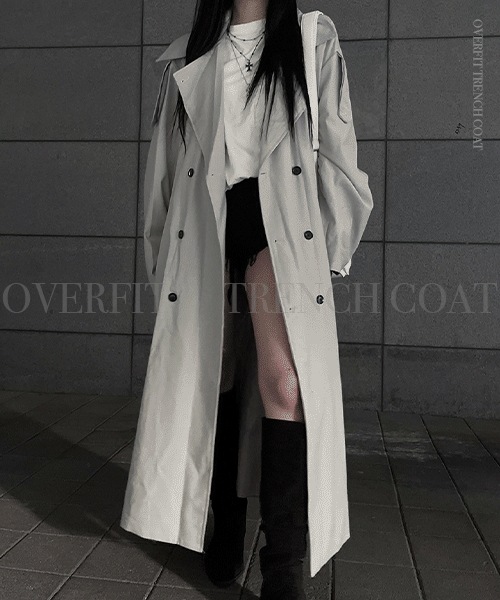 [봄/가을 / unisex] overfit trench coat