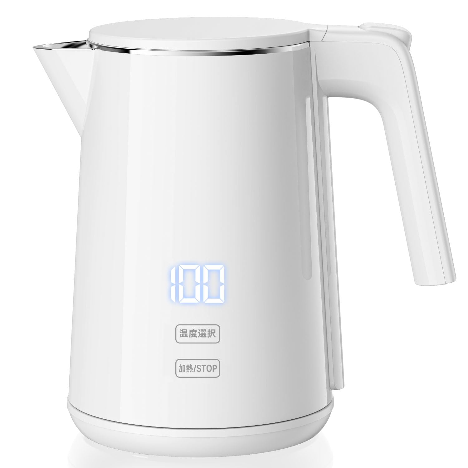 SSYFEI 電気ケトル 1.0L【1000W急速沸騰・7段階温度調節】デジタル温度表示 4時間保温 電気ポット 触れても熱くない二重構造 メモリー機能 火傷防止 小型 お手入れカンタン お茶 コーヒ