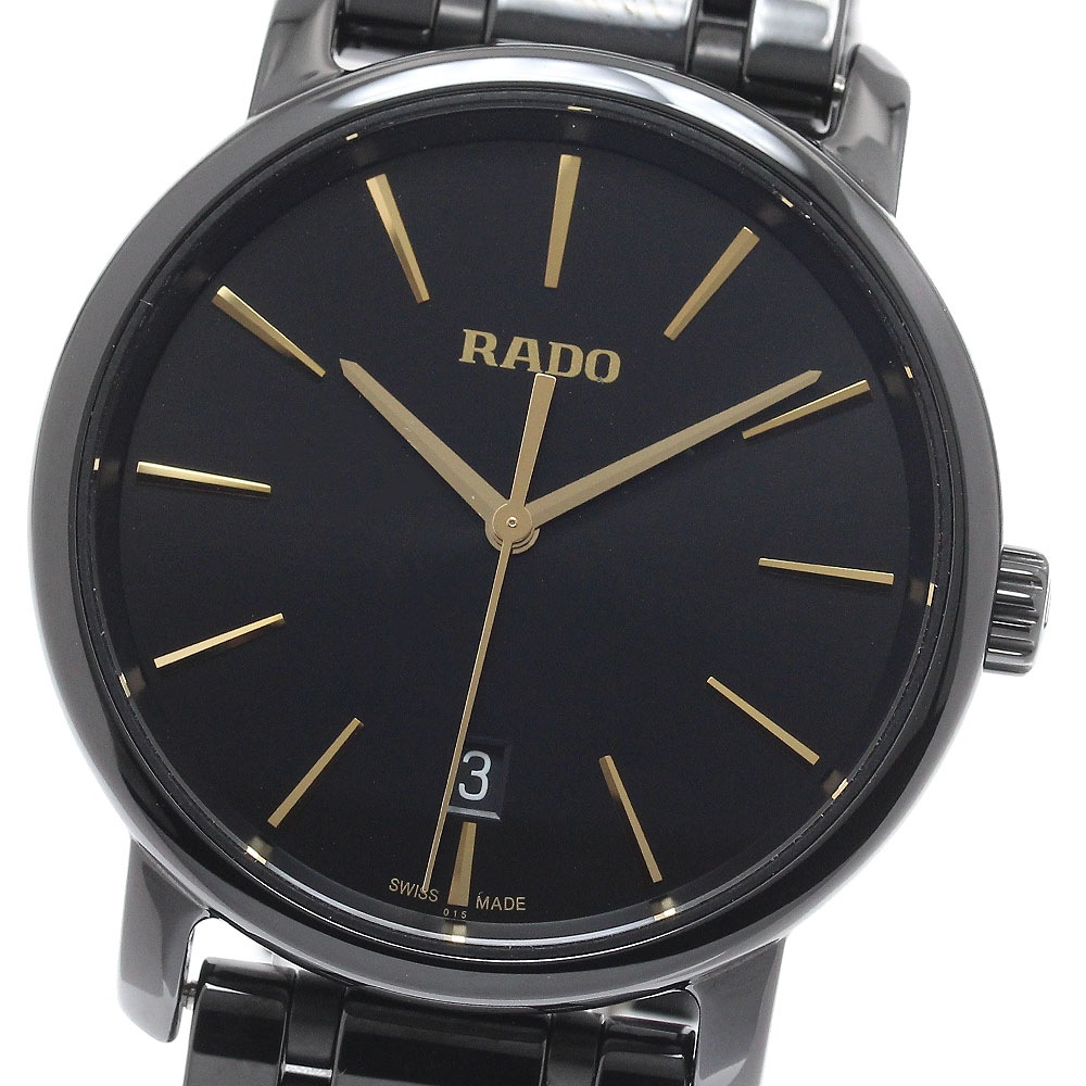 ジャンク ラドー RADO 01.219.0066.3.015/R14066152 ダイヤマスター デイト クォーツ メンズ 箱・保証書付き_868042【中古】