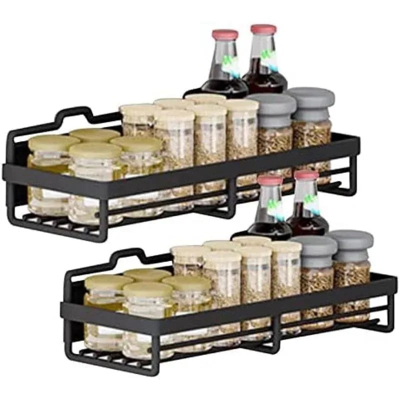 2個のキッチン強力な磁気棚 しっかりした 調味料 スパイスボトル 磁気スパイスラック ドリンク 磁気冷蔵庫オーガナイザー