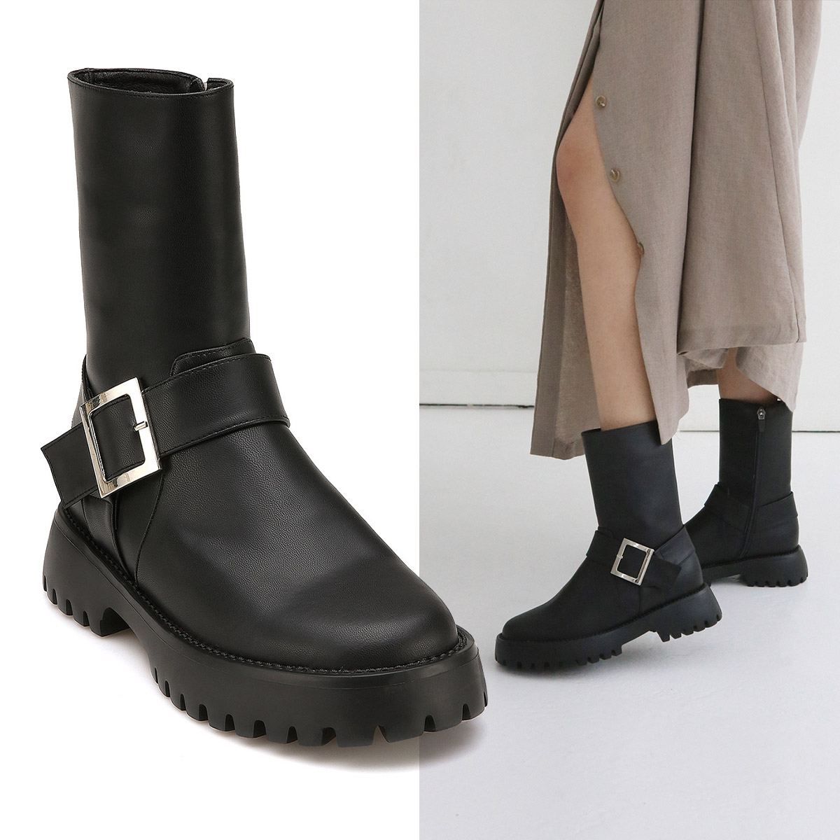 エリザベート シルバースクエア アンクルブーツ EL22841