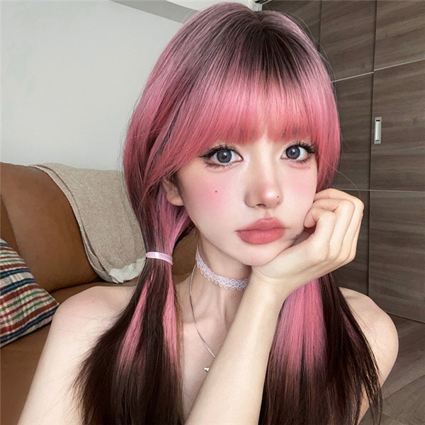 フルウィッグ かつら 女性 前髪あり 原宿 可愛い キュート ウイッグ wig コスプレ 耐熱ウィッグ 小顔効果抜群 コスチューム ロリータ 文化祭 学園祭 イベント ハロウィン レトロ風 変装 仮装