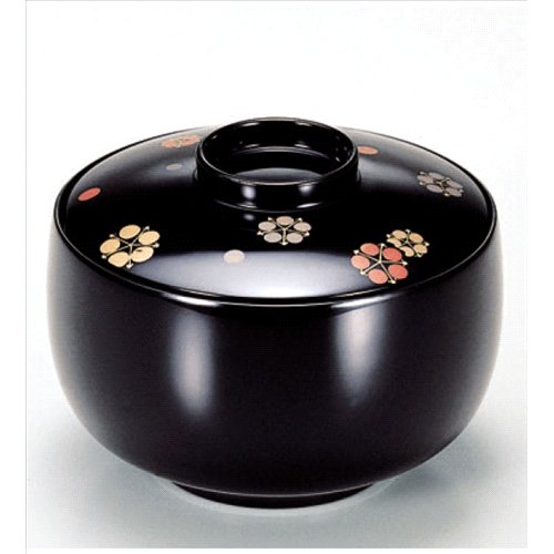 お椀 3.5寸利休椀黒梅鉢本漆塗手描蒔絵 [10.3φ x 8cm] (7-240-8) 木製品粉混合樹脂・熱硬化性樹脂 料亭 旅館 漆器 和食器 飲食店...