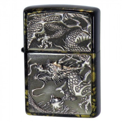 ZIPPO ライズメタル 銀龍 亀甲 金
