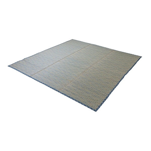 1071800042910 い草 畳 自然素材 カーペット ラグ インテリア チェック柄 シンプル 滑り止め ブルー 約180×180cm 夏用 節電 涼しい おしゃれ クッション性 メーカー直送