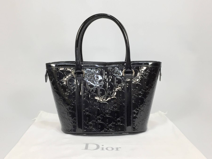 ハンドバッグ トロッター エナメル ブラック 中古品