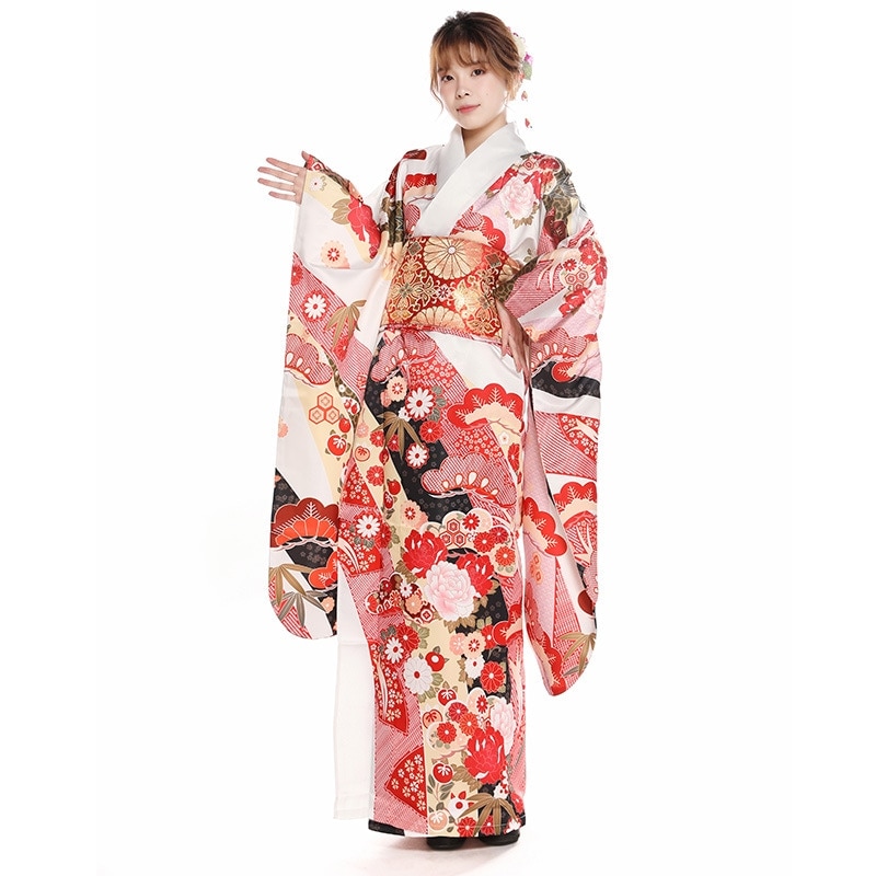 国境を越えた日本の着物の女性の伝統的な振袖と服の版のスーツの成人式の正装の着物のスーツ花見・卒業式にも使える和モダン浴衣祇園祭専用涼感麻着物3点組プロ写真撮影付きプラン（天神祭/隅田川花火大会