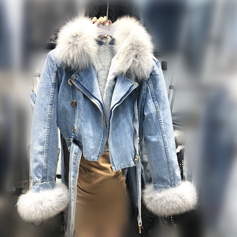 デニム ファー付きアウター フェイクフォックスファー レディース 厚手 冬 防寒 軽量 フェイクファー デザイン デニムジャケット 裏起毛 冬 防寒 ファッション おしゃれ