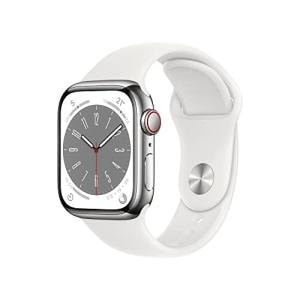 Apple Watch Series 8 GPS+Cellularモデル 41mm MNJ53J/A [シルバーステンレススチールケース/ホワイトスポーツバンド]