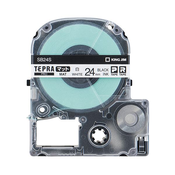 (まとめ) キングジム テプラ PROテープカートリッジ マットラベル 24mm 白/黒文字 SB24S 1個 (×10セット) 14,222円