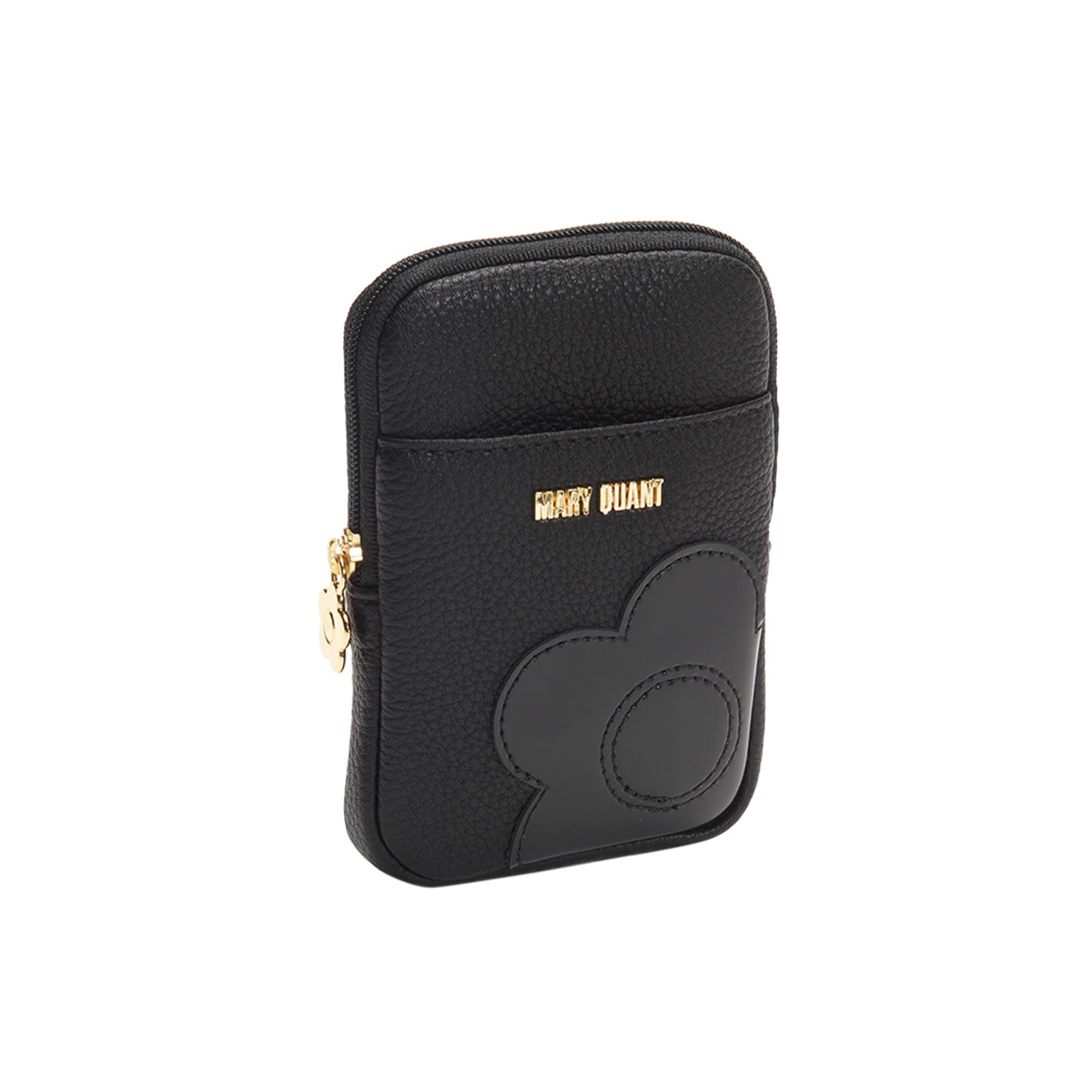 MARY QUANT(マリークヮント) シュリンクデイジーパッチ リップポーチ H12.5×W9×D2.5cm ブラック
