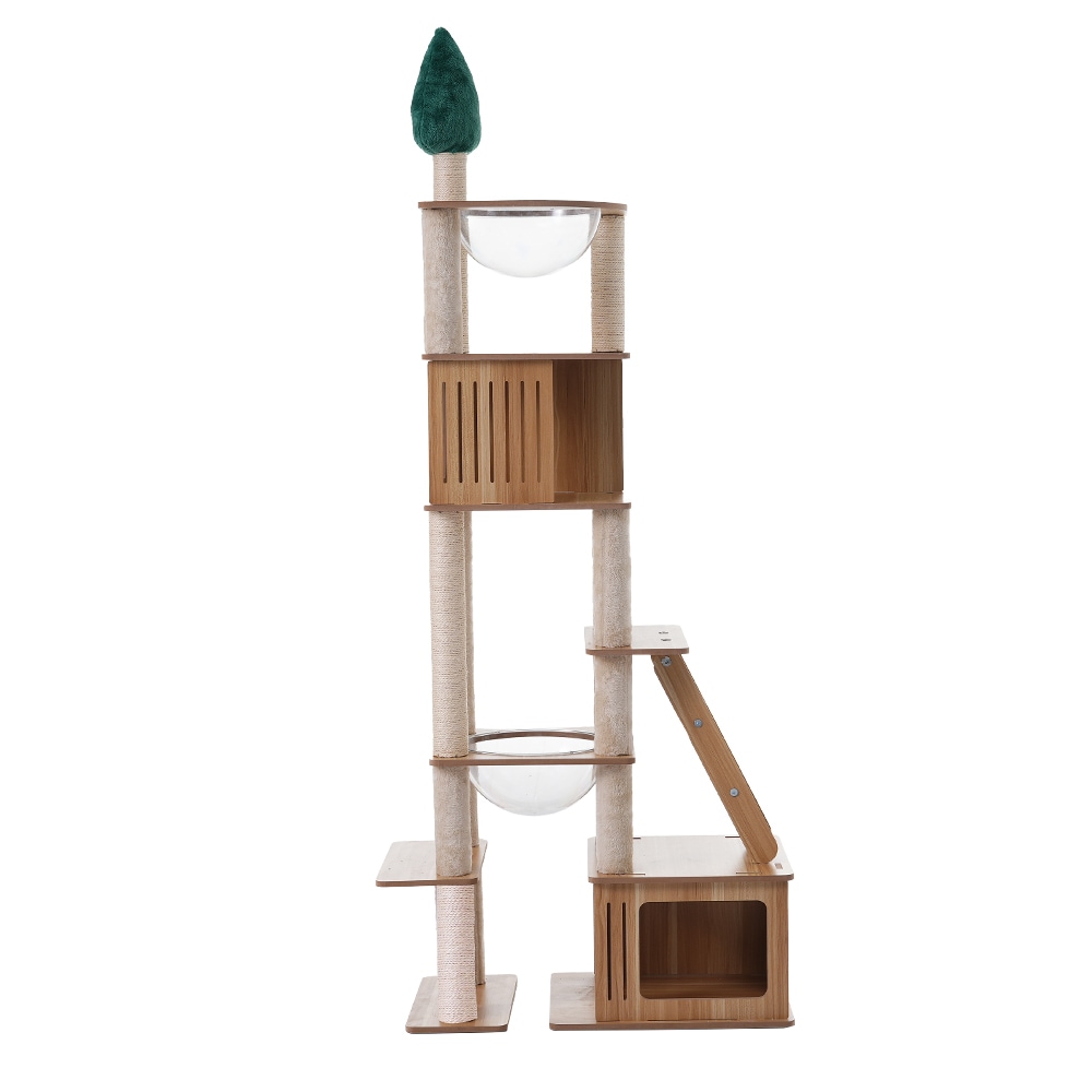 キャットタワー 多頭飼い 大型 木製 据え置き 全高196cm 麻紐 宇宙船ハンモック付き 隠れ家 展望台 麻紐 猫ハウス 爪とぎ 猫タワー ペット用品 運動不足解消 cattower