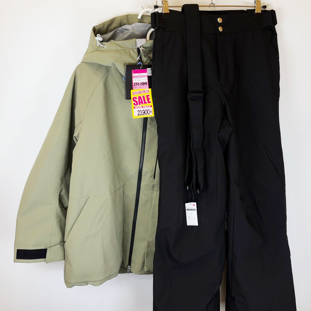 【中古・未使用品】[上下セット] WINDEX ウィンデックス M オリーブ ブラック WS-8706 レディース 25-26モデル