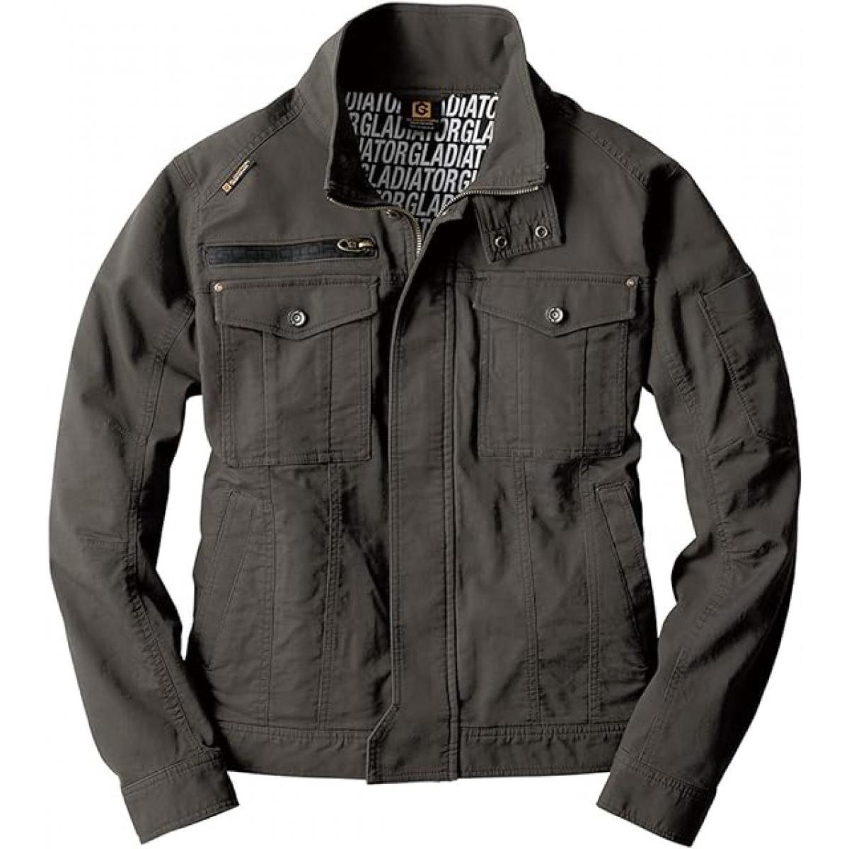 コーコス信岡 GLADIATOR ストレッチ コードピケ ジャケット 長袖 アーミー 4L GA-3910 ワークウェア 作業着 動きやすい 着やすい 胸ポケット 袖ポケッ