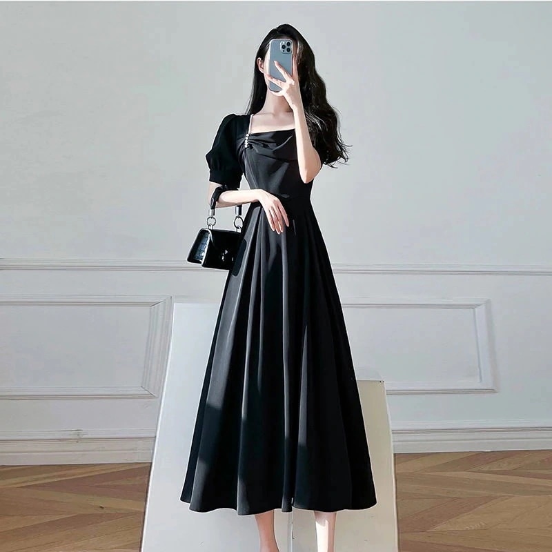 サマードレス2025レディーススリムリトルブラックドレスレトロスタイルパーティードレスドレス 母の日-0009232水着ワンピースuvカットパーカー 5,135円