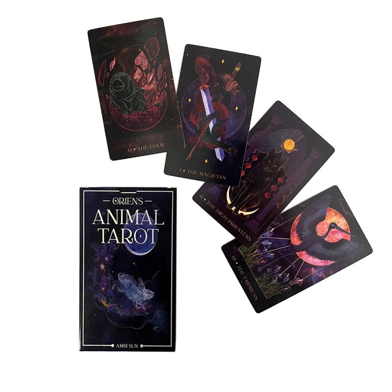 【1点ご購入 で10点プレゼントいたします】12 x 7 cm黎明の星タロットカード第3版riens Animal Tarotテーブルゲームゼロ