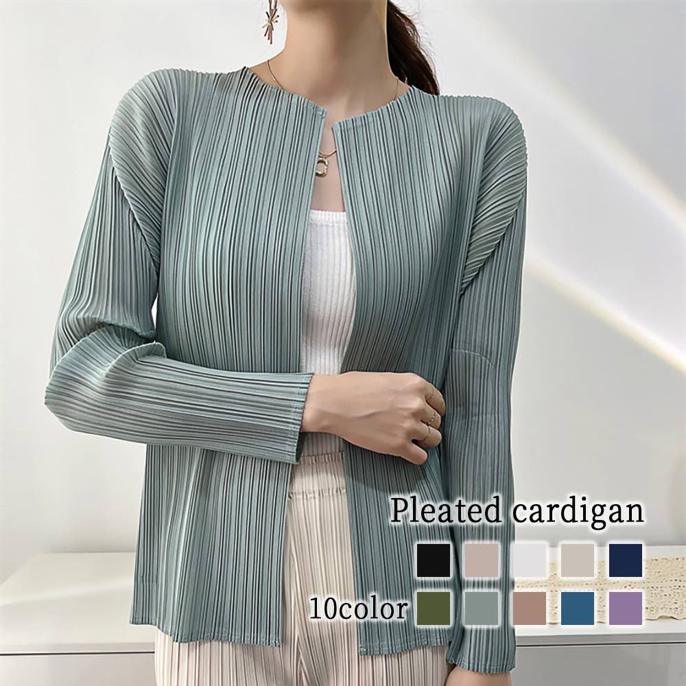 カーディガン レディース プリーツカーディガン ゆったり フリース ジャケット オフィス ロング 大きいサイズ あったか ショート丈 黒 きれいめ おしゃれ ウール ケーブル 生地 冬 ブランド 秋 5,178円