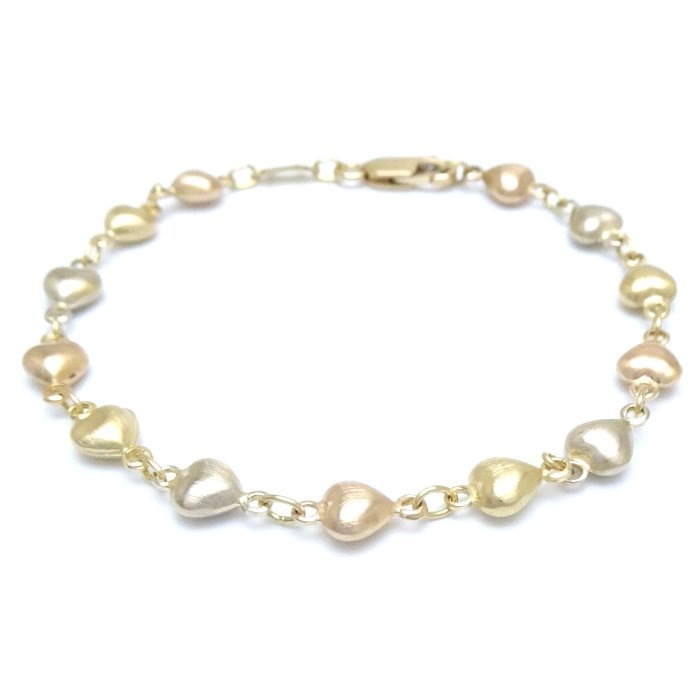 ハートモチーフ ブレスレット K18スリーカラーゴールド/129079【中古】