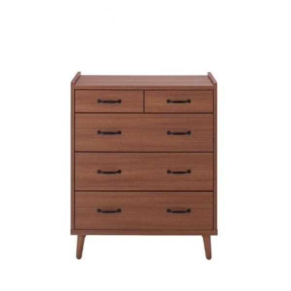 リビングチェスト 4段 幅80cm 木製 取っ手：ブラック（黒） 北欧風 木目調 日本製 ウォールナット 34,969円