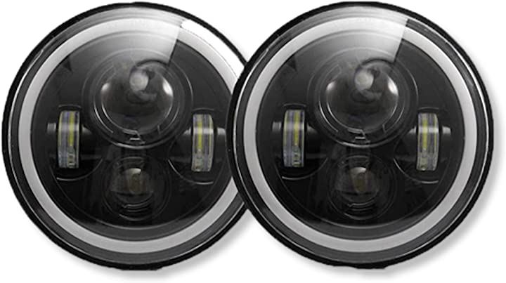 7インチ led 左右 2個 イカリング デイライトリングライト プロジェクター ウインカー(ヘッドライト)