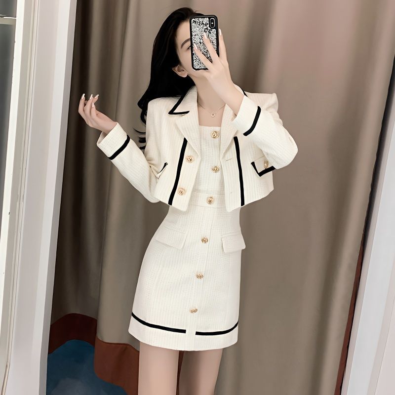 春風小柄スーツ春秋レディースおしゃれ気質社交家ロイヤルシスター風スカート2点セット