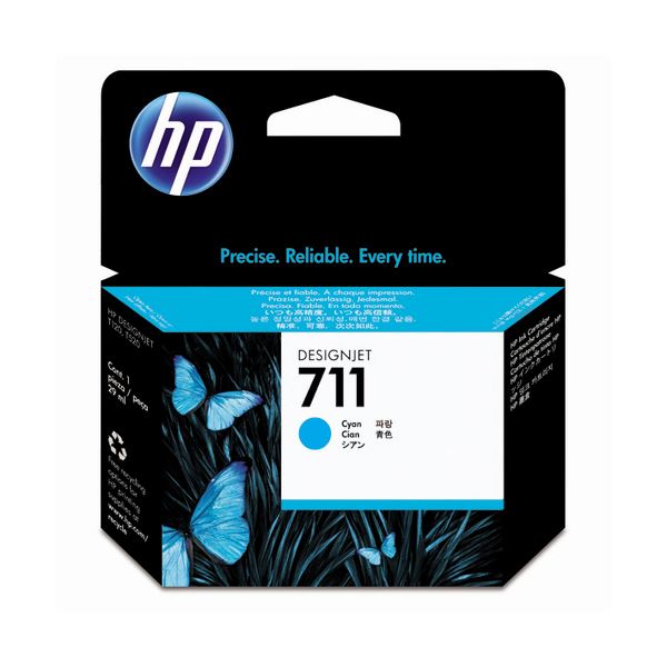 （まとめ） HP711 インクカートリッジ シアン 29ml 染料系 CZ130A 1個 (×3セット)