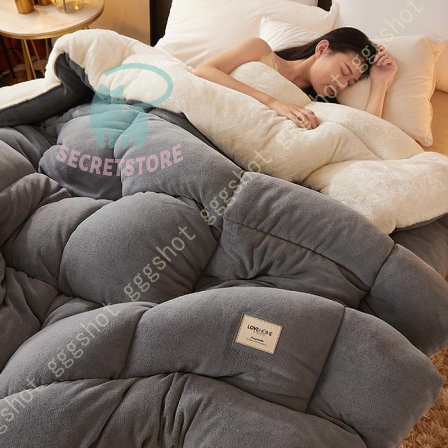 高品質 ブランケット 保温力UP ダブル 重いめ 冬用掛け布団 防寒対策 はだかけ布団 シングル ふかふか 掛けふとん 秋冬用の暖かい布団 肌触りのいい 掛け布団