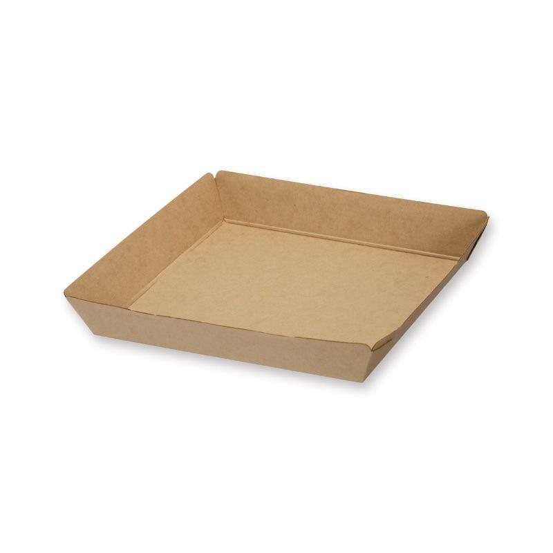 （まとめ買い）シモジマ HEIKO 食品容器 ネオクラフト トレー M 50枚 天面145x145/底面130x130/高25mm 004248051 [x3セット]